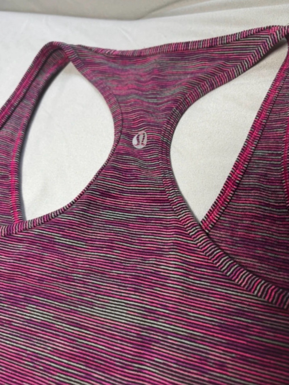 Lululemon Women’s Pink Striped Racerback Tank Top